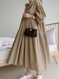 Women's Casual Dress Cotton Linen Dress Swing Dress Maxi long Dress Linen / Cotton Blend Fashion Basic Outdoor Daily Vacation Hooded Ruched Pocket Long Sleeve Fall Winter Autumn 2023 Loose Fit Black