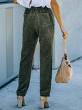 Women's Chinos Full Length Fashion Streetwear Outdoor Street Black Dark Green S M Fall Winter