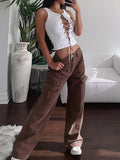 Women's Jeans Chinos Pants Trousers Full Length Fashion Streetwear Street Daily Brown S M Fall Winter