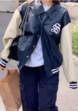 Kukombo Kumari Leather Sporty Varsity Jacket