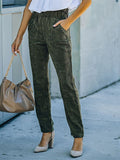 Women's Chinos Full Length Fashion Streetwear Outdoor Street Black Dark Green S M Fall Winter