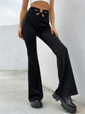 Women's Bell Bottom Pants Trousers Full Length Fashion Streetwear Street Daily Black S M Fall Winter