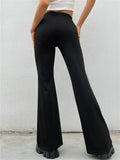 Women's Bell Bottom Pants Trousers Full Length Fashion Streetwear Street Daily Black S M Fall Winter