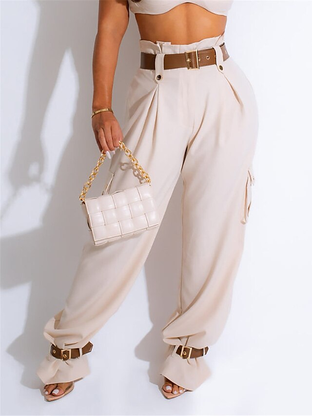 Women's Cargo Pants Pants Trousers Full Length Fashion Streetwear Street Daily Khaki S M Fall Winter