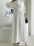 Women's Casual Dress Cotton Linen Dress Swing Dress Maxi long Dress Linen / Cotton Blend Fashion Basic Outdoor Daily Vacation Hooded Ruched Pocket Long Sleeve Fall Winter Autumn 2023 Loose Fit Black