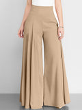 Women's Wide Leg Pants Trousers Full Length Pocket High Cut High Waist Fashion Streetwear Street Daily Camel Grey S M Fall Winter