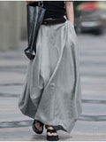 Women's Skirt Work Skirts Long Skirt Maxi Cotton Black Yellow Red Dark Gray Skirts Summer Pocket Without Lining Basic Summer Street S M L