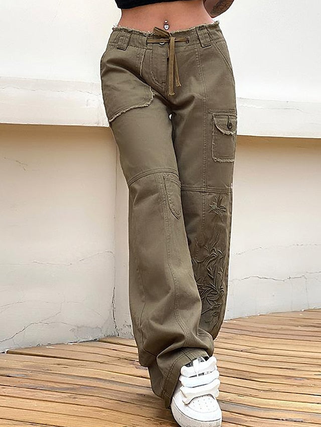 Women's Jeans Cargo Pants Chinos Full Length Fashion Streetwear Street Daily Army Green S M Fall Winter