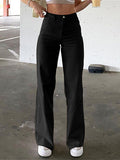 Women's Jeans Pants Trousers Straight Full Length Fashion Streetwear Street Daily Apricot Black S M Fall Winter