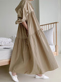 Women's Casual Dress Cotton Linen Dress Swing Dress Maxi long Dress Linen / Cotton Blend Fashion Basic Outdoor Daily Vacation Hooded Ruched Pocket Long Sleeve Fall Winter Autumn 2023 Loose Fit Black