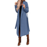Women's Coat Work Street Shopping Fall Winter Long Coat Regular Fit Warm Breathable Comtemporary Stylish Formal Jacket Long Sleeve Plain with Pockets With Belt Black White Yellow