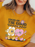 Women's Sweatshirt Pullover Sports Basic White Yellow Pink Graphic Letter Street Round Neck Long Sleeve Top Micro-elastic Fall & Winter